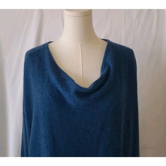 Sundance Womens Dark Teal 100% Cashmere Drape Neck Sweater Small - Picture 2 of 5